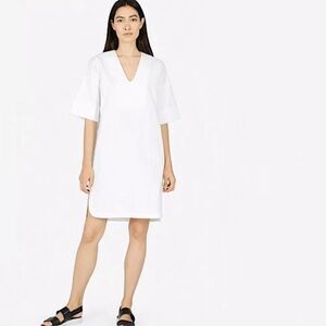 Everlane Dress White Cotton Poplin With Pockets Size 0 Size XS